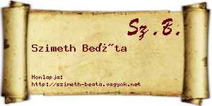 Szimeth Beáta névjegykártya